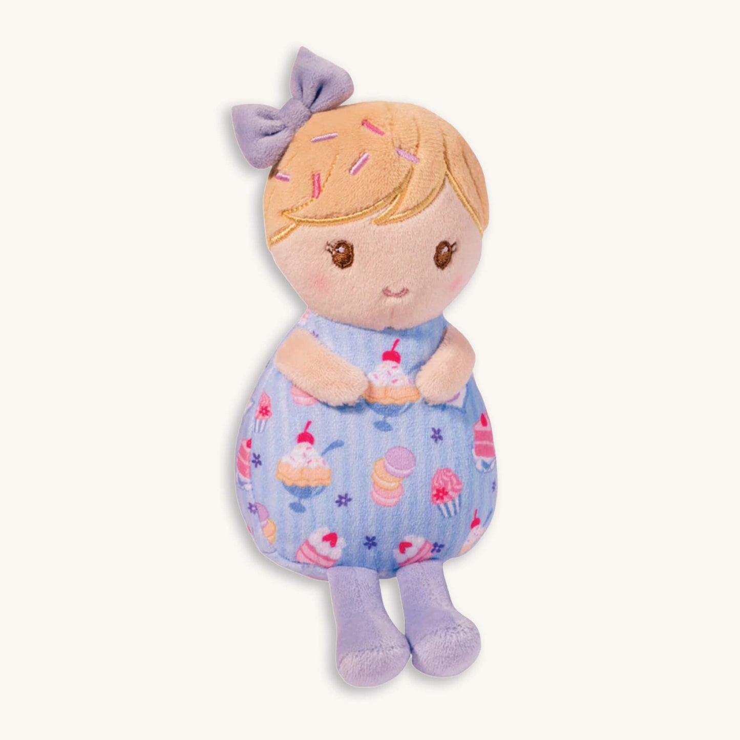 Douglas ice cream sundae mini doll plush toy, 6 inch sitting soft plush for toddlers 24 months+, machine washable